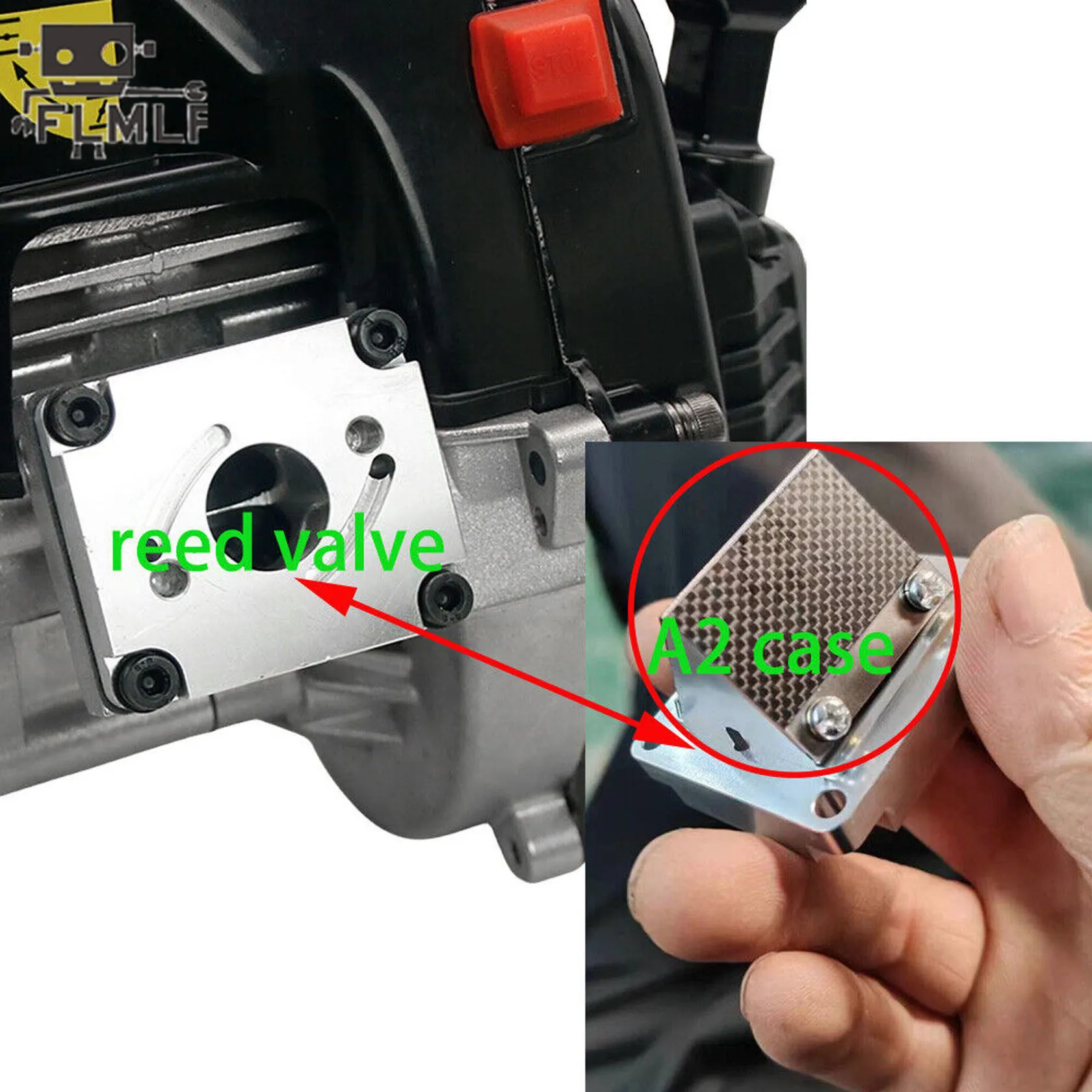 FLMLF 29CC 32CC PRO Reed Case Engine Valve Carbon Fiber Gaske for 1/5 Hpi Rofun Km Rovan Baja LT DBXL FG GoPed Redcat Rc Parts