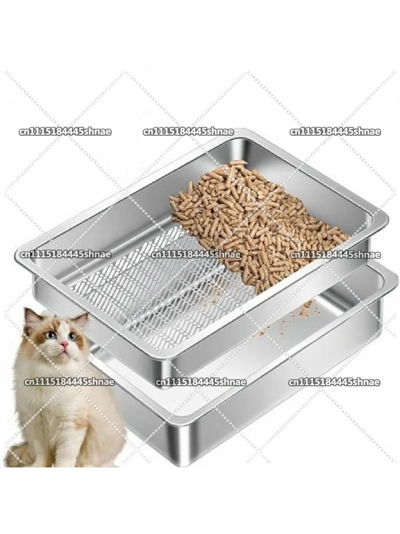 New Stainless Steel Litter Box, Removable Filter Cat Litter Box, Open Cat Toilet
