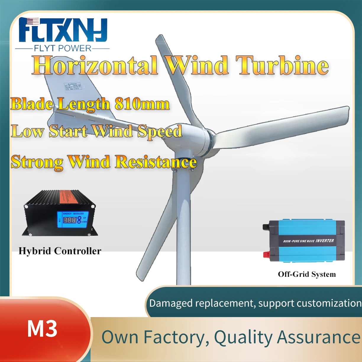 

4000W Horizontal Wind Turbine Generator 12V 24V 48V 96V Powerful Dynamo Free Energy With Off Grid System Homeuse Windmill