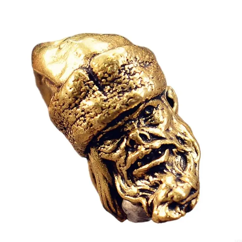 L5YA Artistic Santa Metal Beads for Creative Paracord Projects and Fashionable Jewelry Large Hole Charm Artistic Collectibles