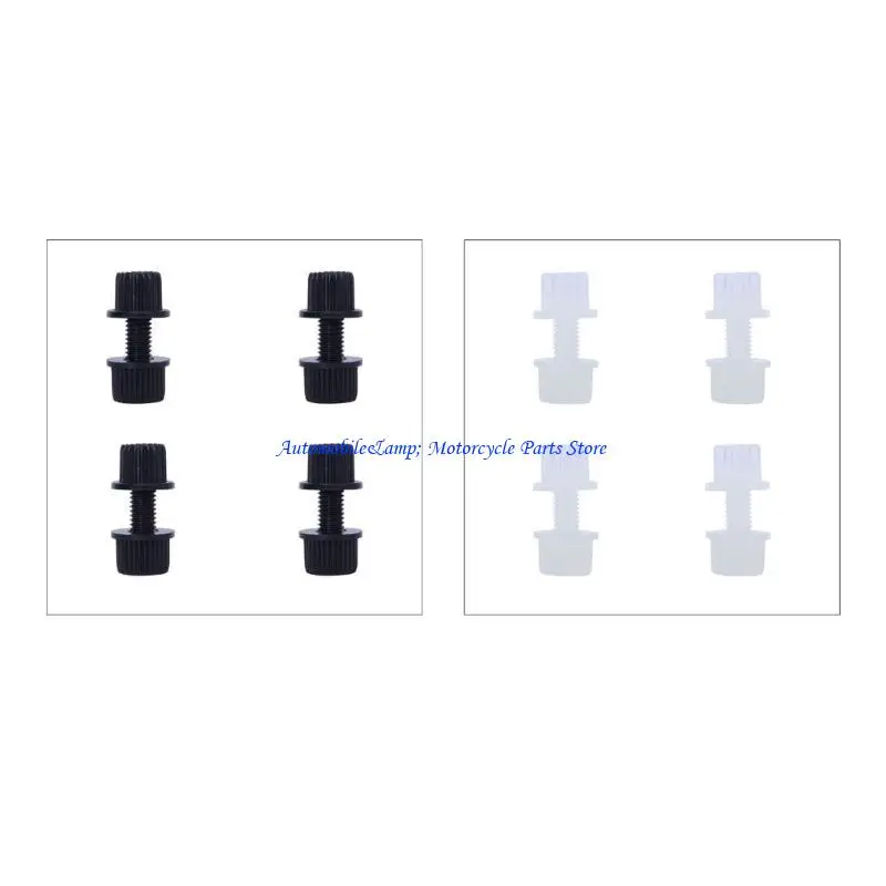 H7BD Convenient Motorcycle License Plate Screw Set Sturdy Nylon Fasteners Reliable Nylon License Plate Fasteners 4pcs/set