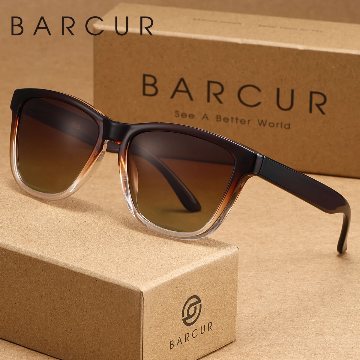 Okulary przeciwsłoneczne BARCUR damskie klasyczne, uniwersalne, z polaryzacją, lekkie, do noszenia na co dzień, męskie okulary, opakowanie markowe, prezent, na podróże i aktywności na świeżym powietrzu.