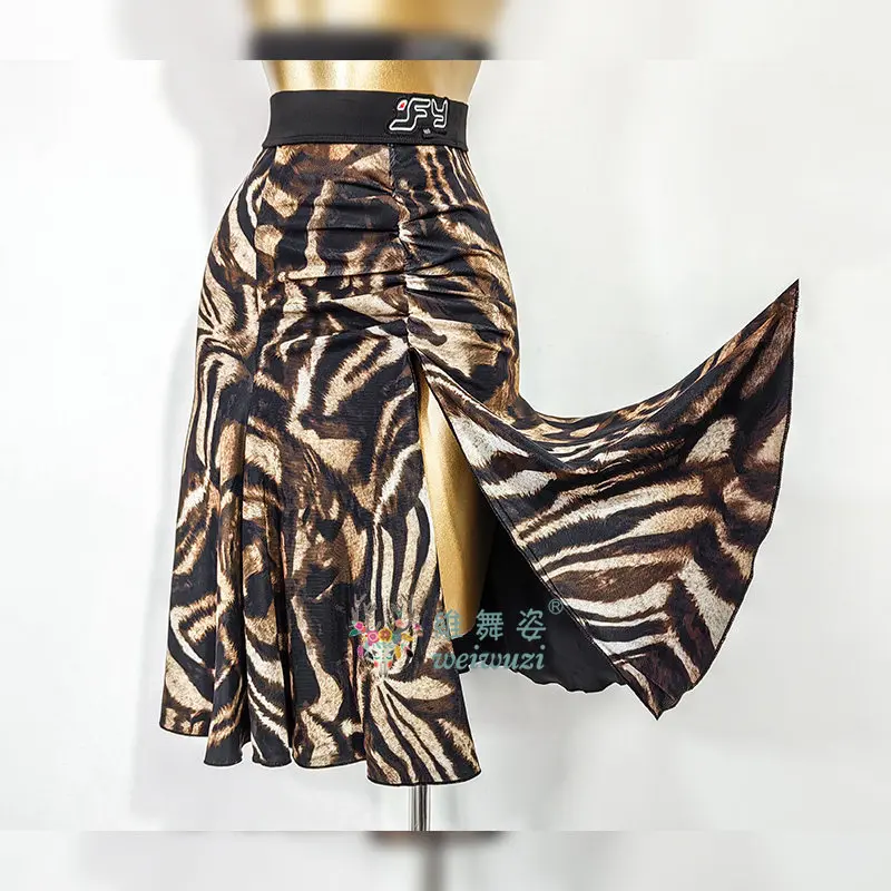 Lateinamerikanisches Tanzkleid für Damen, Ballsaal-Übungskleidung, Samba-Rock mit Schlitz, Sportliches Fransenkleid, Kurze Bühnenkleidung für Mädchen – Detail 5
