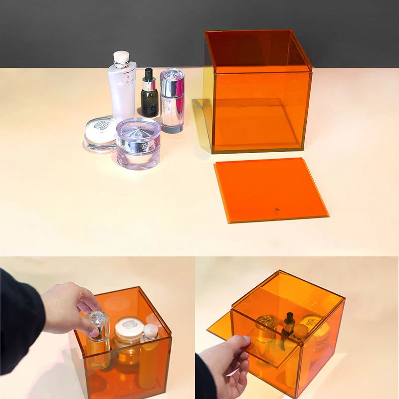 Acrylic Storage Box With Lid For Cosmetics,Jewelry,Perfume,Coffee Capsule Desktop Cube Box For Collectibles,Treats Organizer