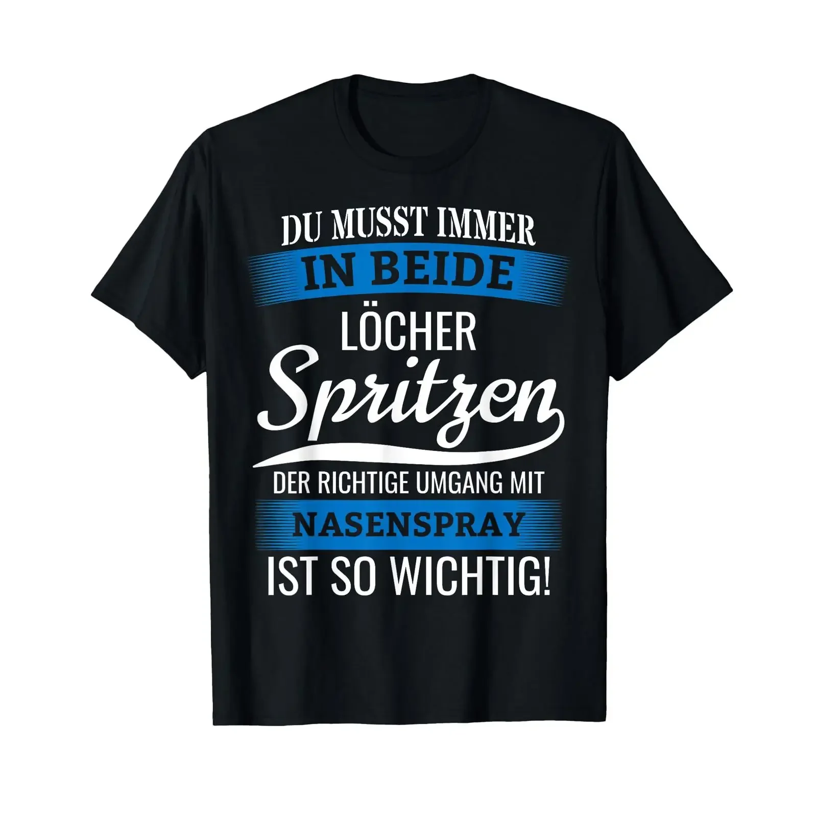 T Shirt with German Text Du muss immer in both holes vintage Washed designer clothes Unisex graphic Soft Breathable Stretched