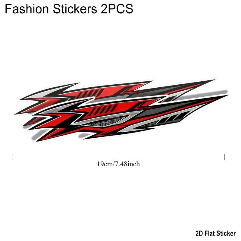 7.5 Inch Long Racing Speed Stripe Vinyl Sticker Set, 2Pcs Sport Angle Graphic Decal, Waterproof for Motorcycle, Bike and Car