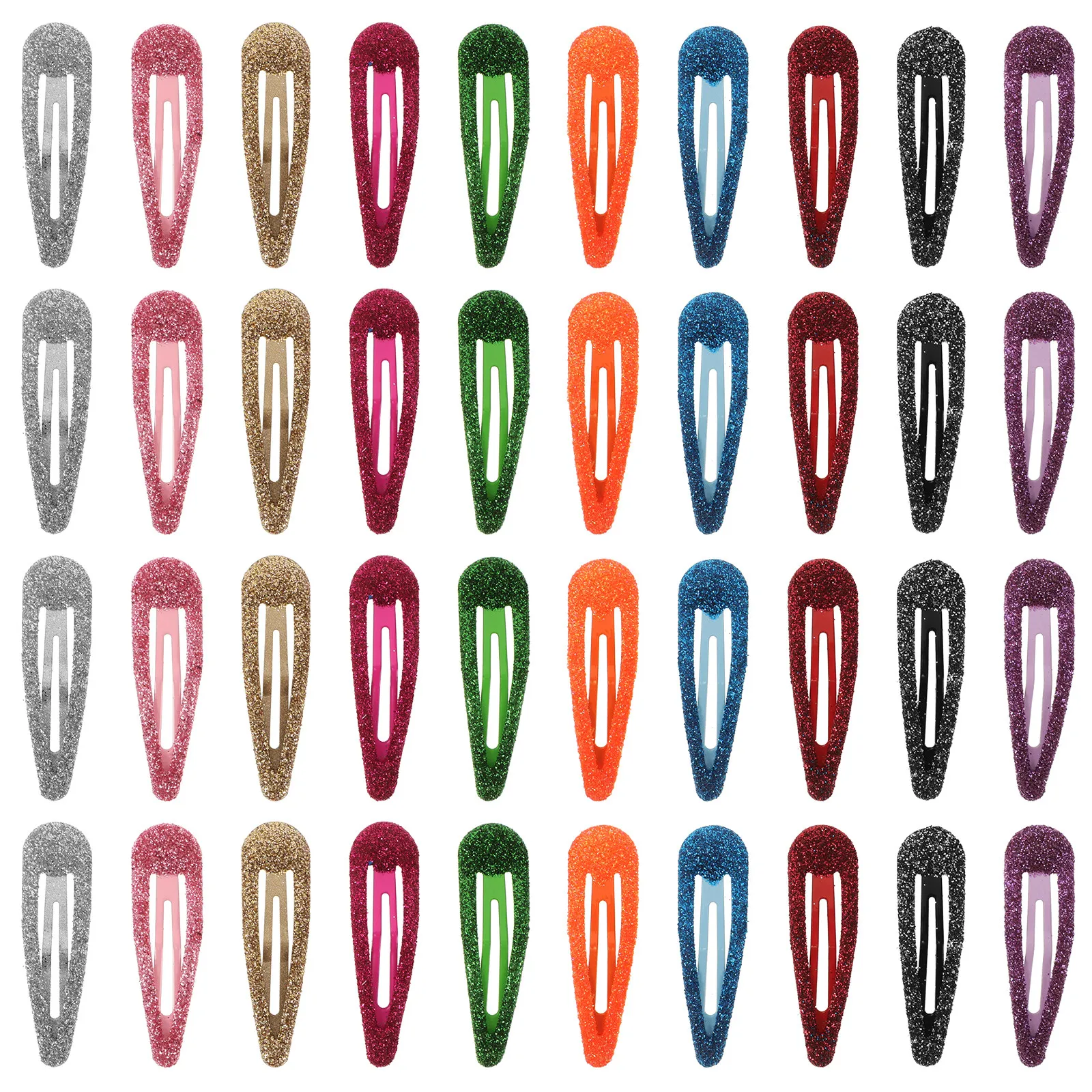 

50Pcs Snap Hair Clips Water Glitter Colors Multicolor Hair Accessories Bright Barrettes