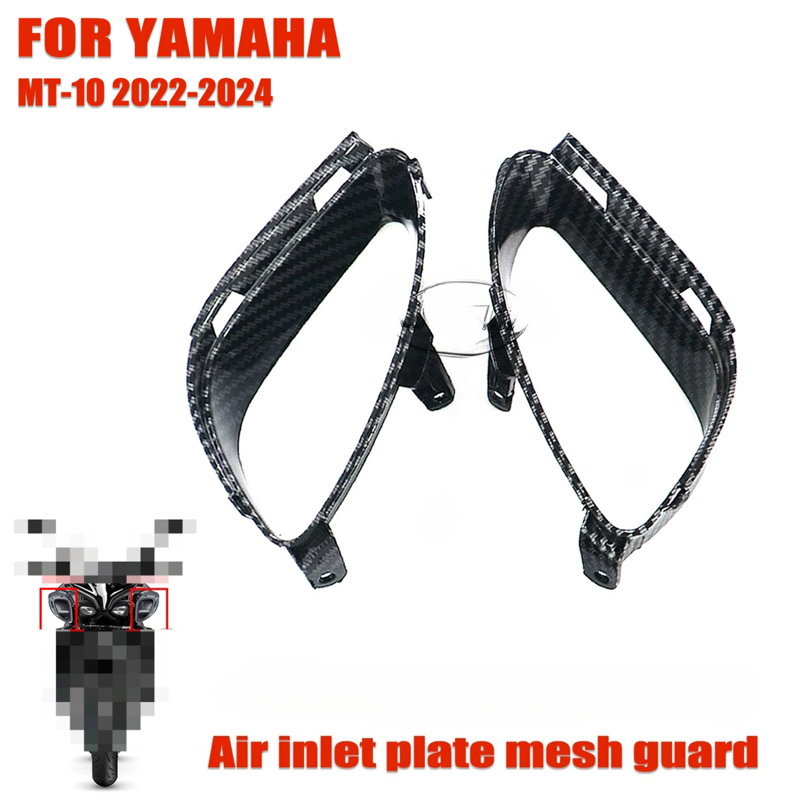 

For Yamaha MT-10 2022-2024 Motorcycle Front Side Panel Air Intake Mesh Cover Fairing Air iniet plate mesh guard Body Full Kits