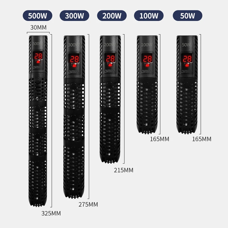 Aquarium Heater Fish Tank LCD Display Digital Thermostat Submersible Water Heating Rod Constant Temperature Control 220v 500W