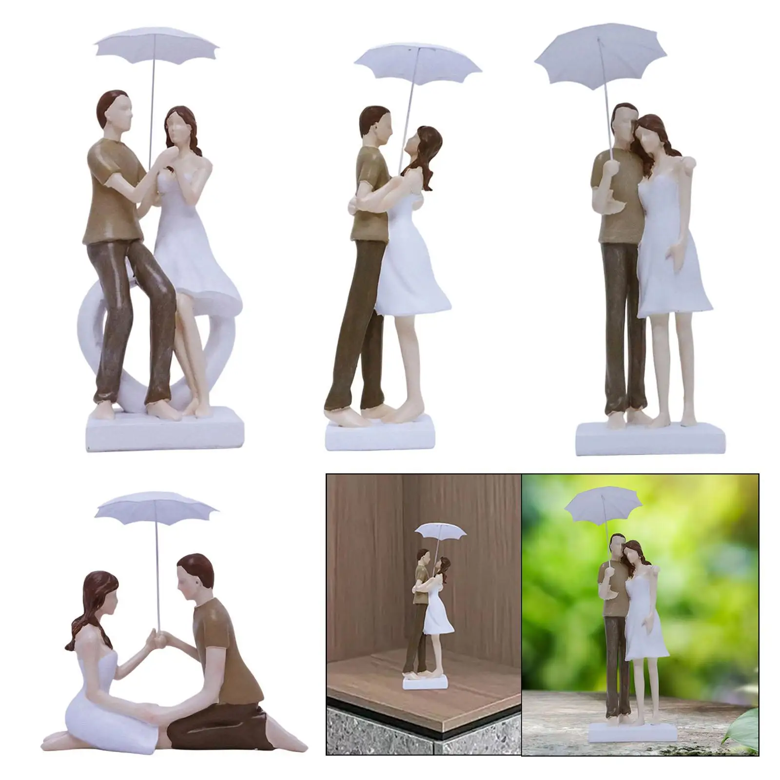 Creative Romantic Couple Figurine Resin Character Sculpture Luxury Decoration for Home Table Bedroom Gift