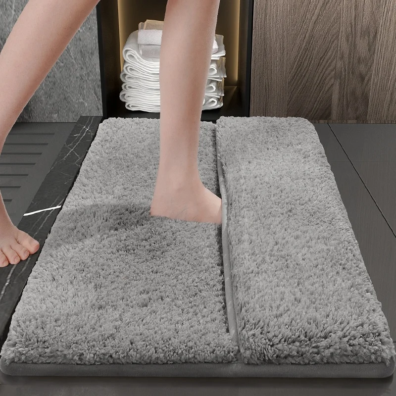 

Thickened Flocking Bathroom Mat Absorbent Toilet Entrance Door Mat Non-Slip Rug for Bathroom And Toilet Home Use Floor Mat