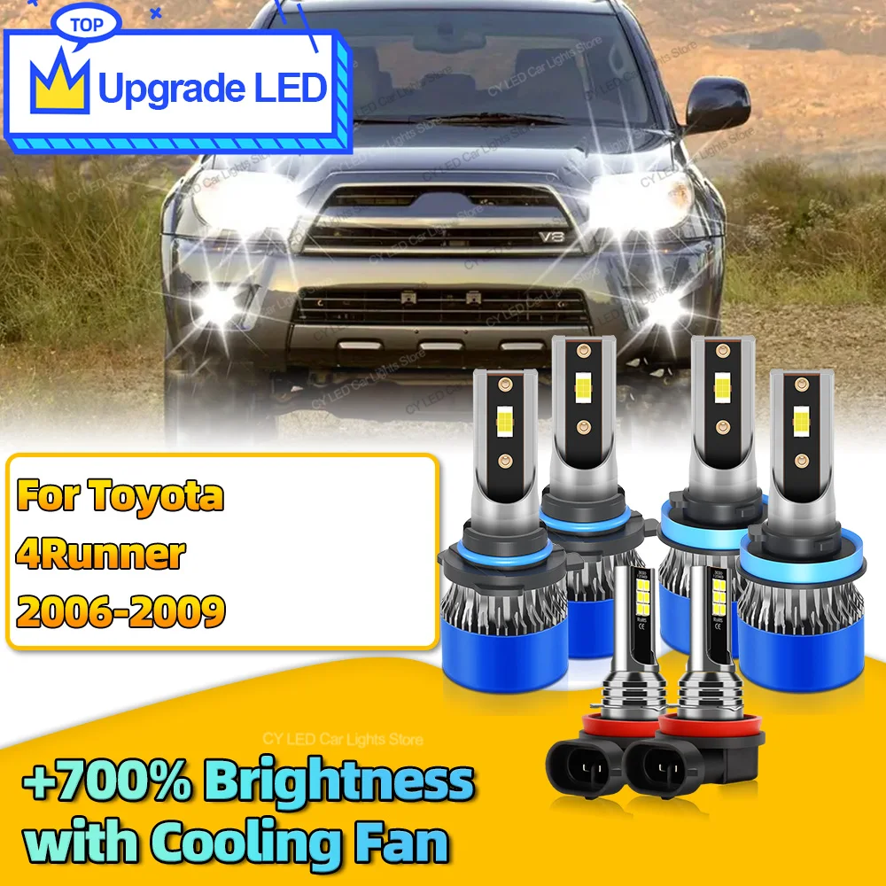 

6Pcs 30000LM LED Headlights Canbus Car Lamp HB3 H11 Auto Fog Lights Bulb For Toyota 4Runner 2006 2007 2008 2009