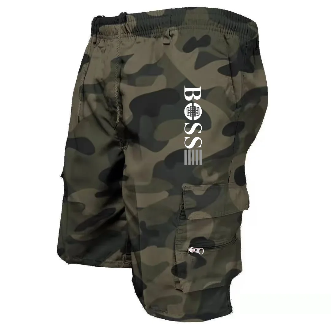 

Men's outdoor elastic multi-pocket work shorts, summer casual street style jogging shorts, loose work fashion sports shorts