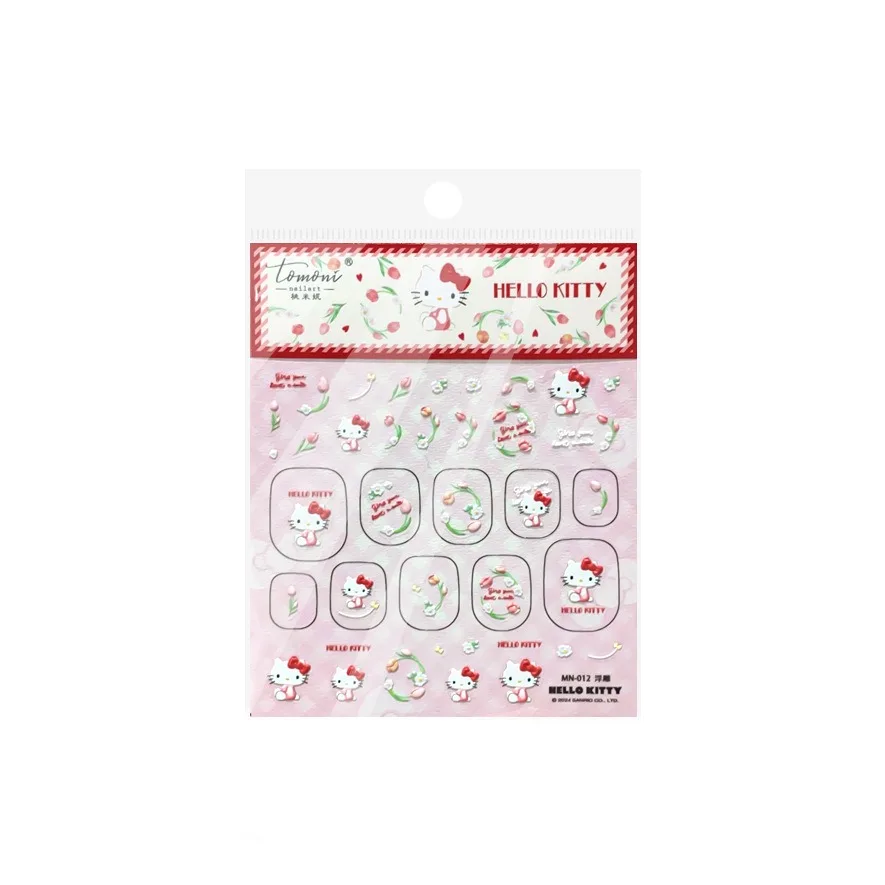 1PCS 5D Sanrio Collection Nail Stickers Japanese style Nail Art Accessorie Cute Character Hello Kitty Kawaii Stickers