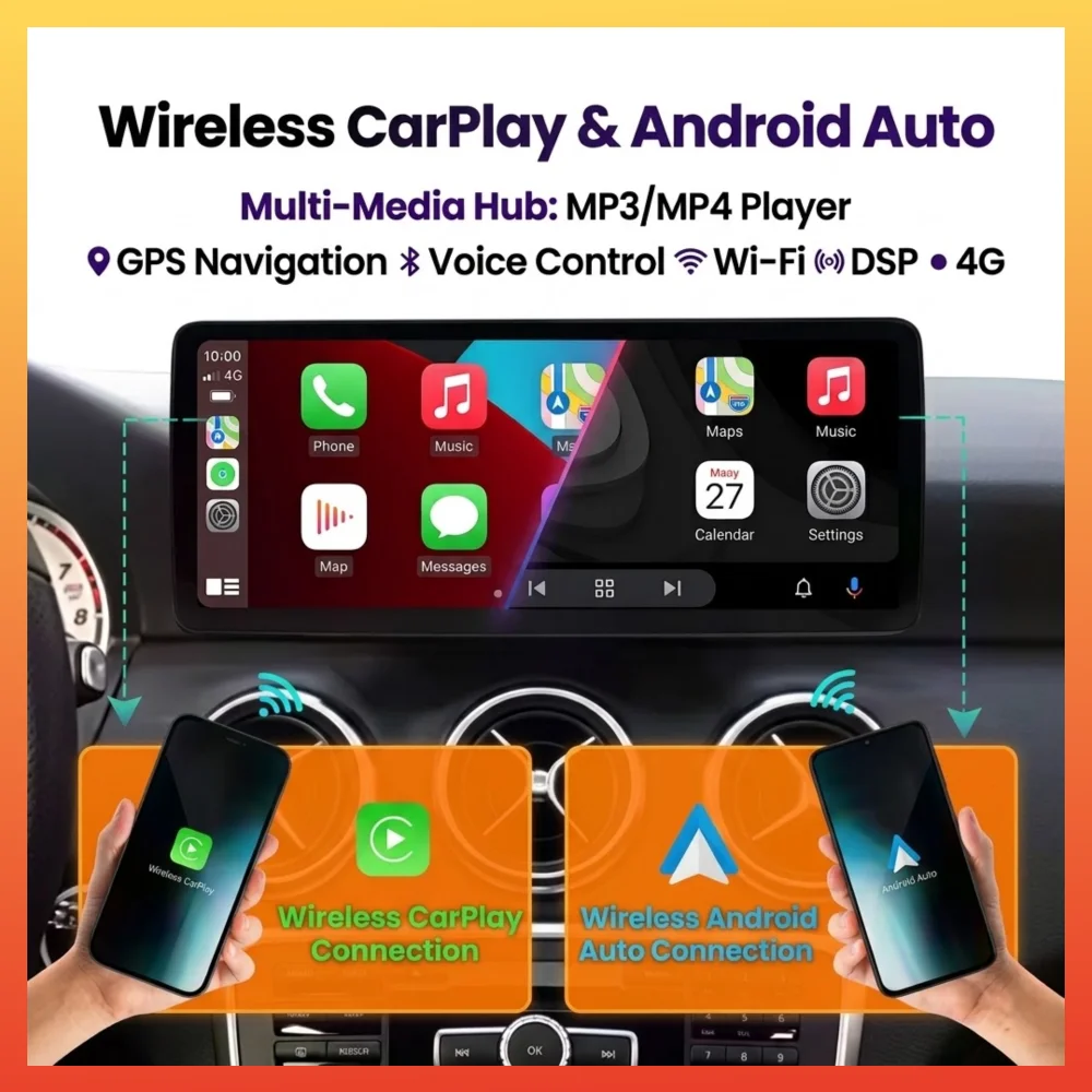 14.9 Inch Android 14 Car Radio For Mercedes Benz GLA X156 2016-2018 NTG5.0 Wireless CarPlay Android Auto Navi Multimedia Player