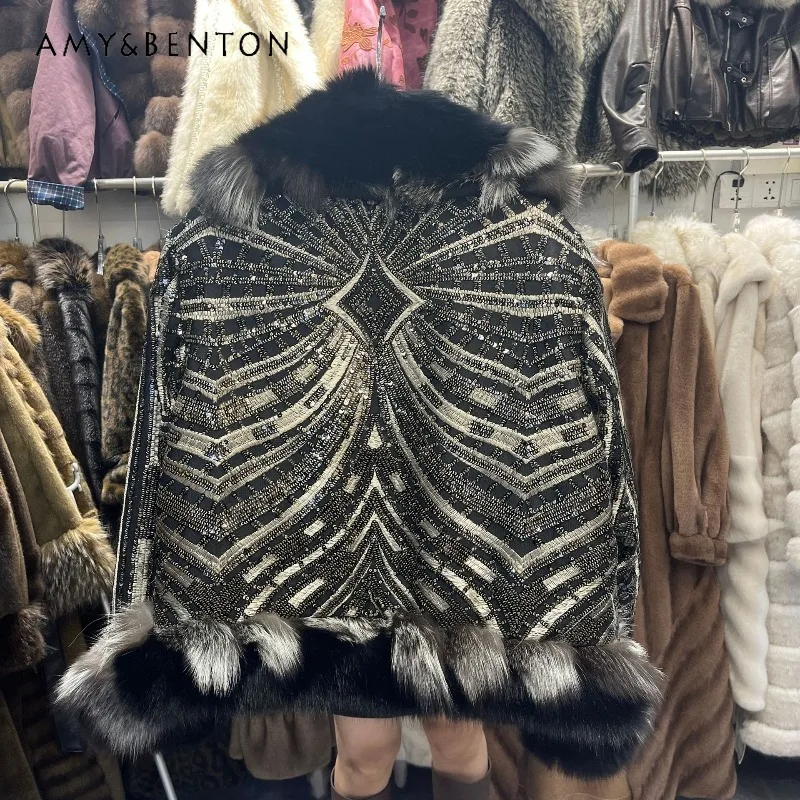 

Зимняя удобная шерстяная куртка, женская теплая шуба, короткий меховой топ из водной норки для тяжелой промышленности, модное пальто с длинными рукавами