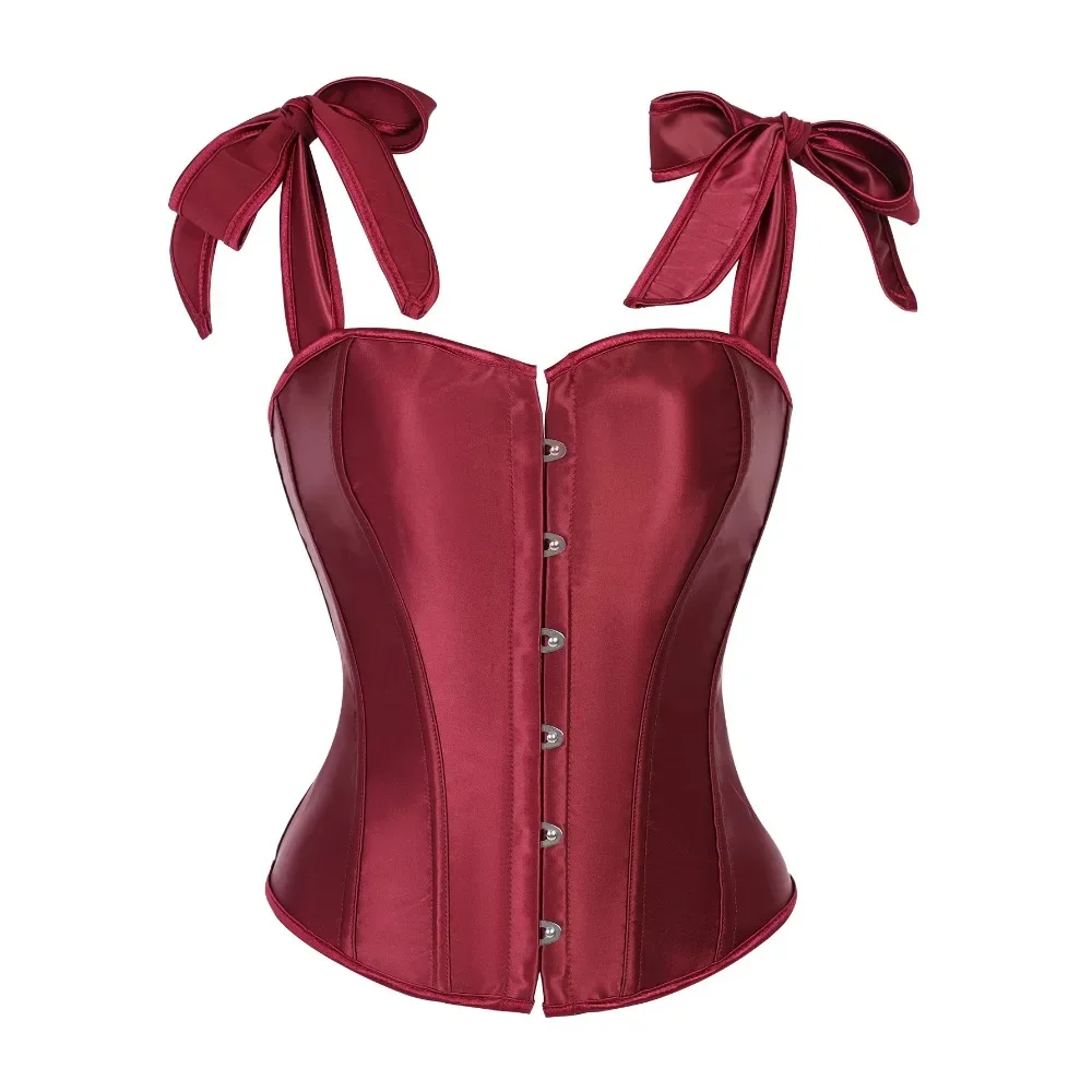 

Сексуальный корсет на шнуровке, топ, женский атласный корсет в стиле стимпанк, бюстье с лямкой на талии, формирователь нижнего белья, нижнее белье