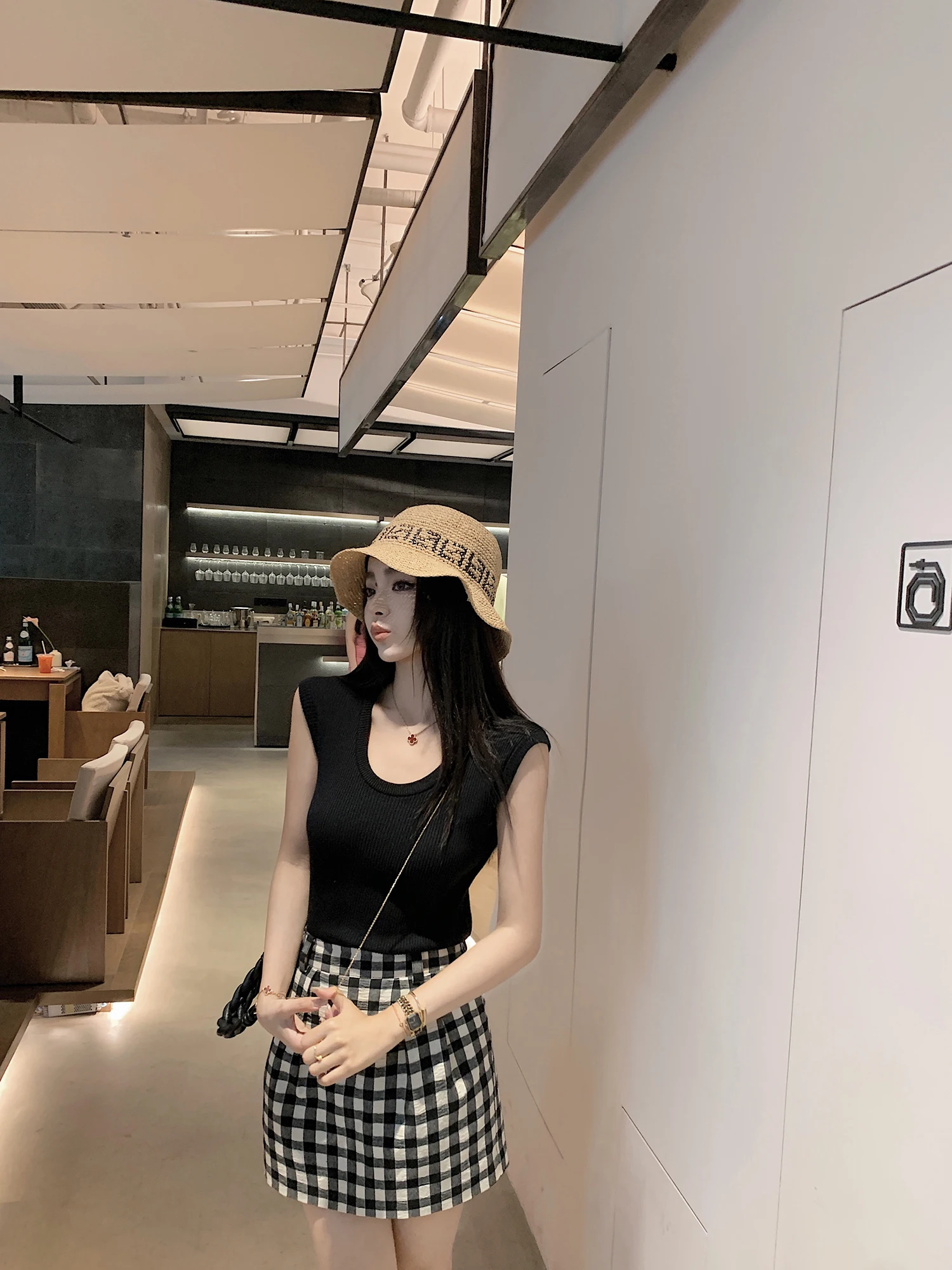 

Вязаный топ-жилет Lilylikes из ацетата с U-образным вырезом, женская модная летняя повседневная утепленная внутренняя одежда