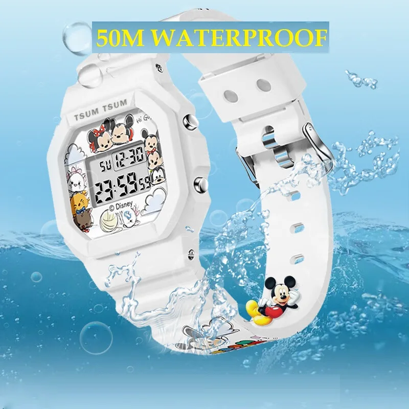 Disney Micky Mouse Voor Vrouwen Horloge Rechthoek Digitaal Sport Polshorloge Graffiti Band Student Jongens Meisjes Kinderen Kinderen Cadeau Klok