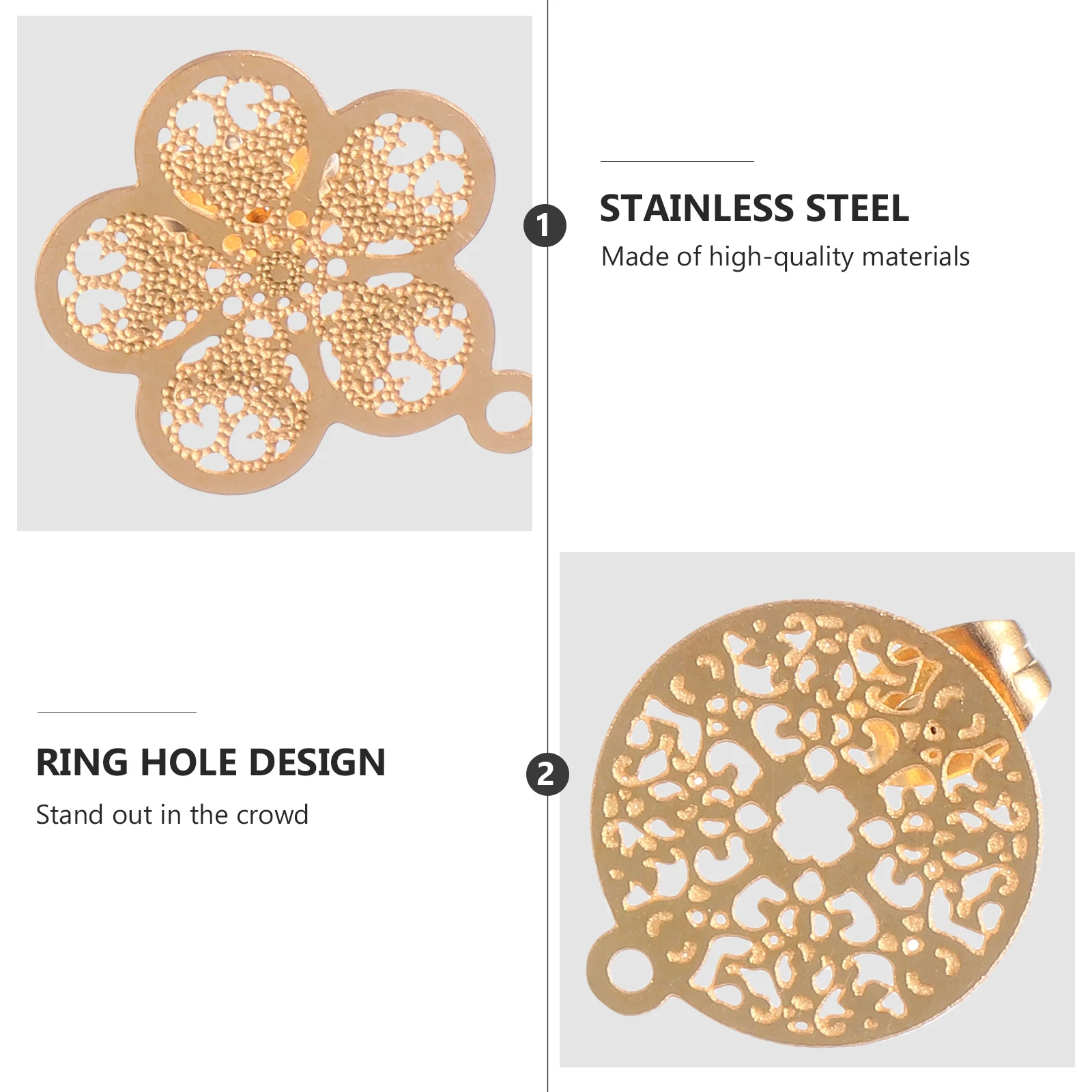

Earring Diy Pendants Stainless Steel Hollow Design Lightweight Jewelry Making Charms Pendant Set For Women (Random Style)