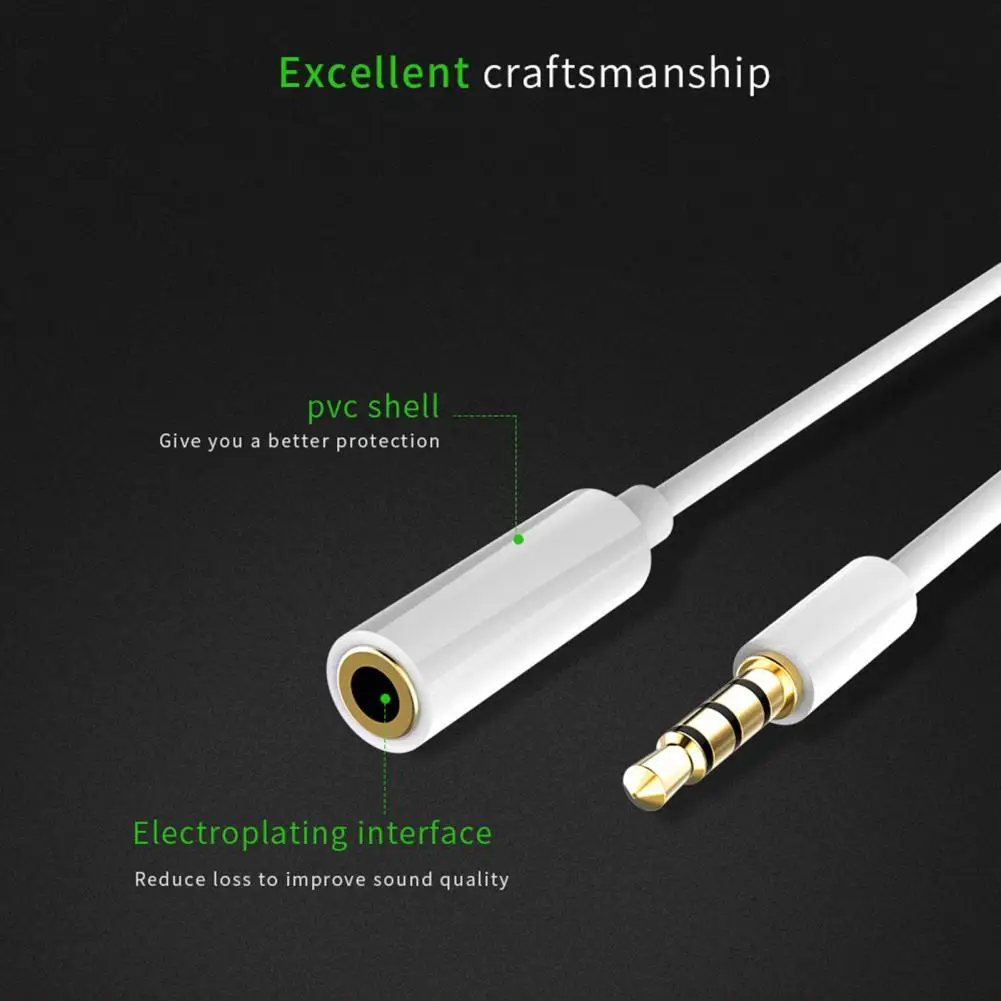Earphone Extension Cable Stereo Audio Transfer Cable 3.5mm Male to Female Computer Headphone Extension Line for Phone