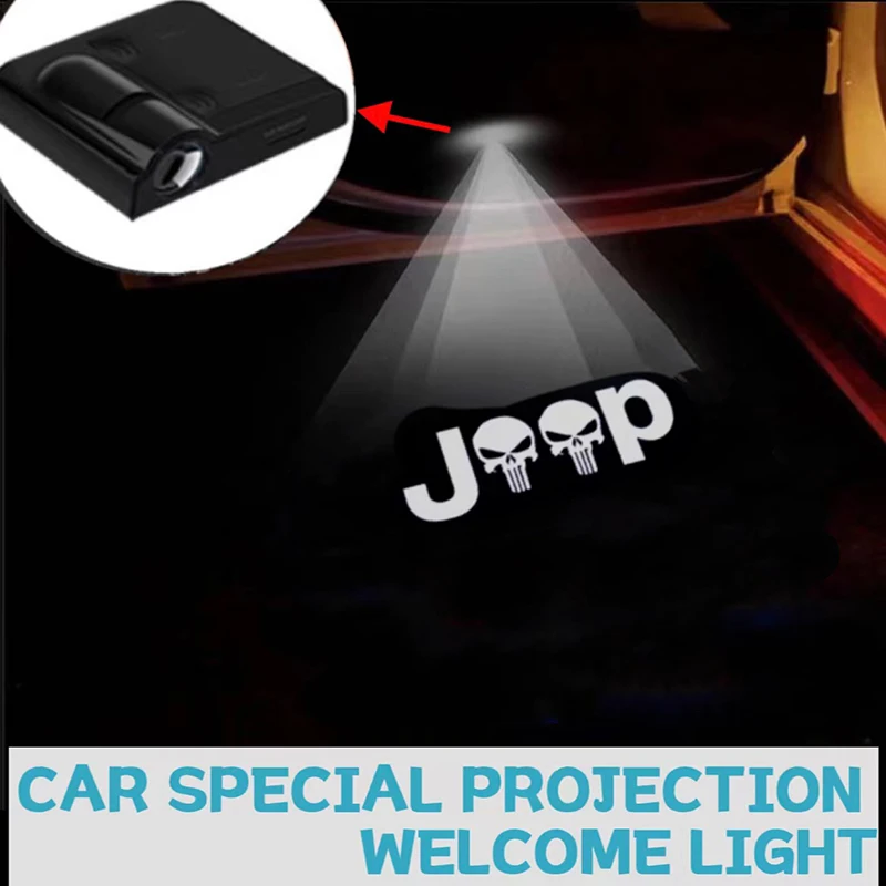 

For jeep Grand Cherokee Wrangler Renegade pass Patriot Cherokee LED Car Door Badge Light Projector Courtesy Logo Lamps Car Goods