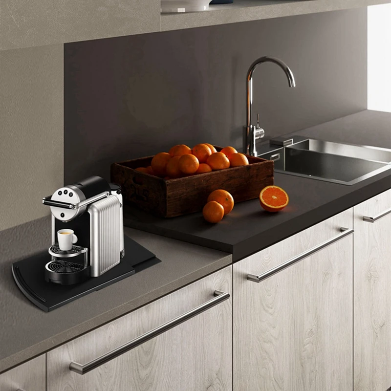 Kitchen Sink Sliding Coffee Tray Mat, Under-Cabinet Equipment Coffee Machine Storage Moving Slider-Base