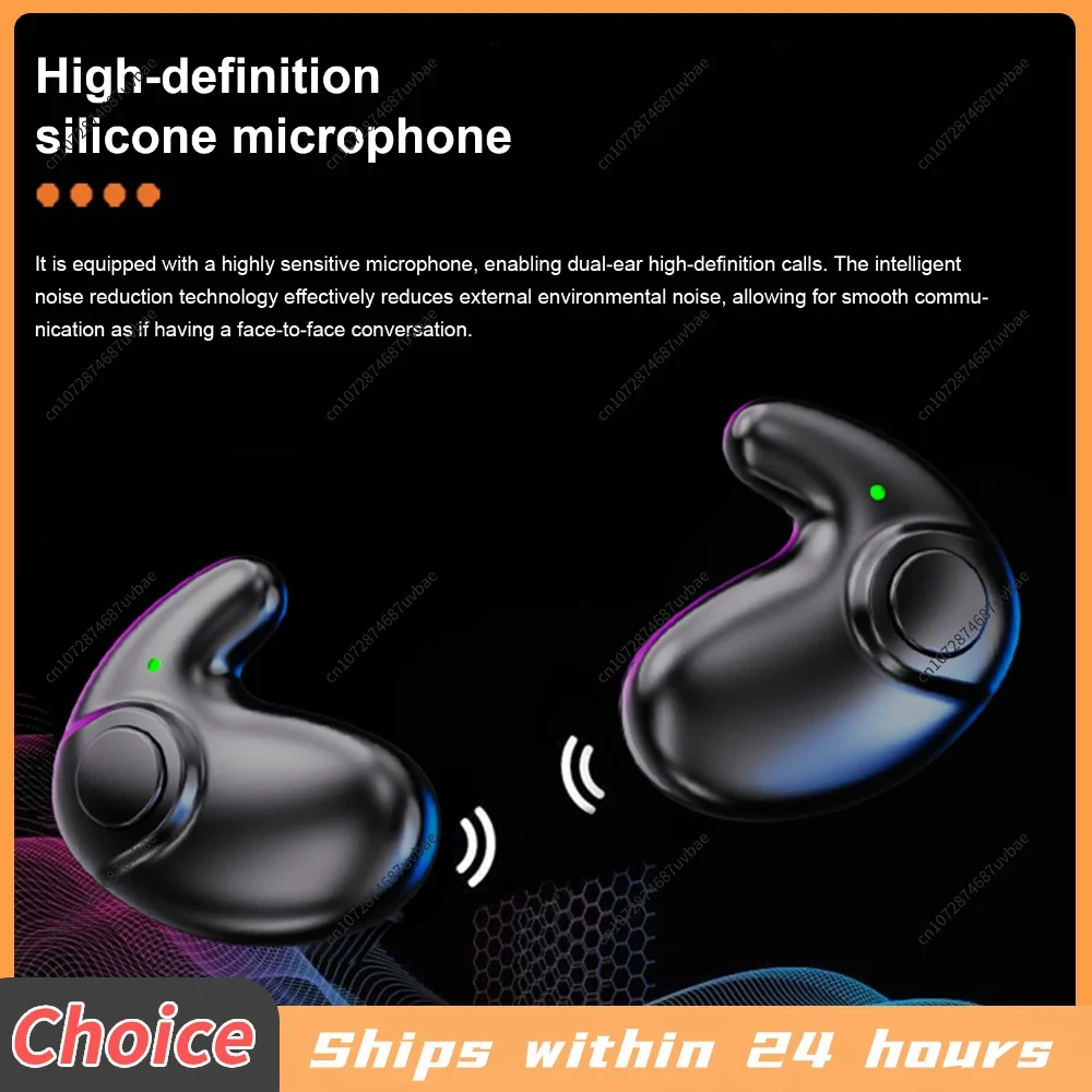 BT Stereo Headphones with Mic Invisible Sleep Earphones Sense-Free Micro Sleep Earbuds for Running Fitness Learning Accessories