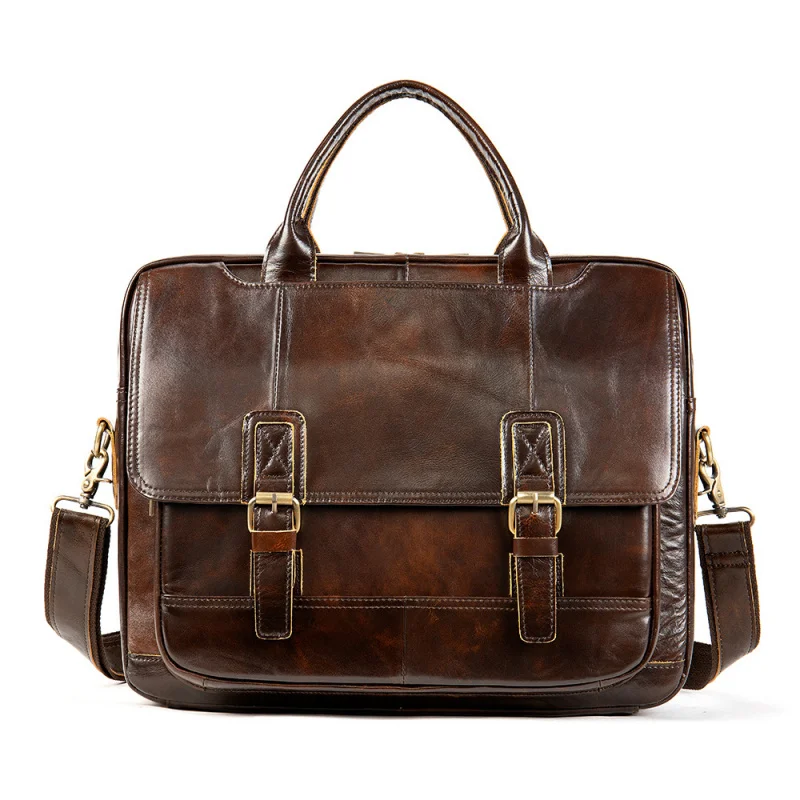 cross-border leather men's bags from Europe and America. Men's briefcases. Men's retro top-grain cowhide business handbags