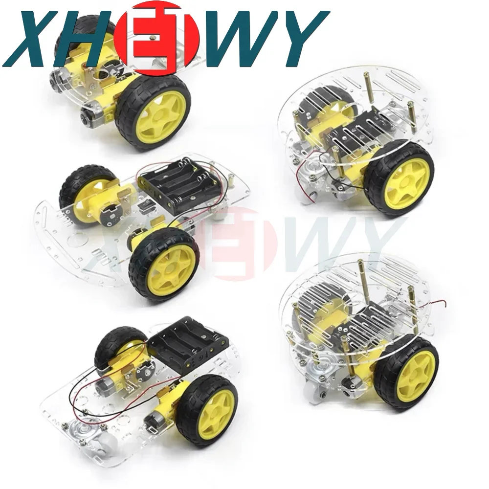 DIY intelligent car chassis/tracking car/robot/speed measurement/battery box delivery 2/4WD car