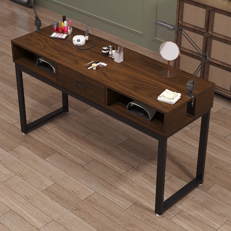 Modern Professional Nail Table Fancy Natural Beauty Workstation Storage Nail Desk Design Luxury Mesa Para Manicurista Furniture