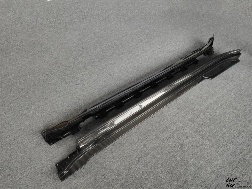Carbon Fiber Side Skirt Body Kit for Porsche Taycan Upgrade M Style, Body Side Edge Car Customization Kit Car Supplies Car Tools
