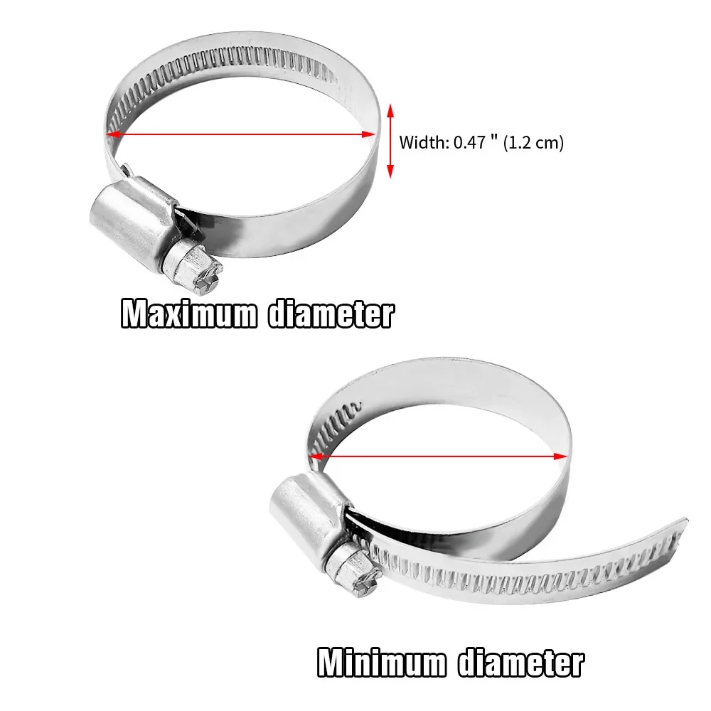 Universal 12mm-100mm T-Bolt Exhaust Clamp - Stainless Steel Turbo Hose Coupler Clamp Kit