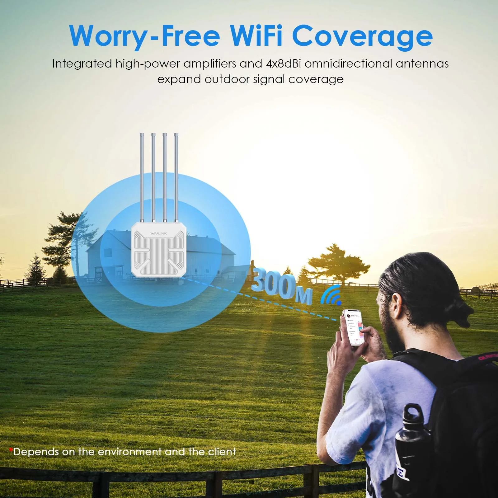 High Power Long Range Outdoor Weatherproof Wireless WIFI Extender/AP/Repeater Wifi 6 AX1800/AC1200 Dual Band 2.4G&5Ghz Booster