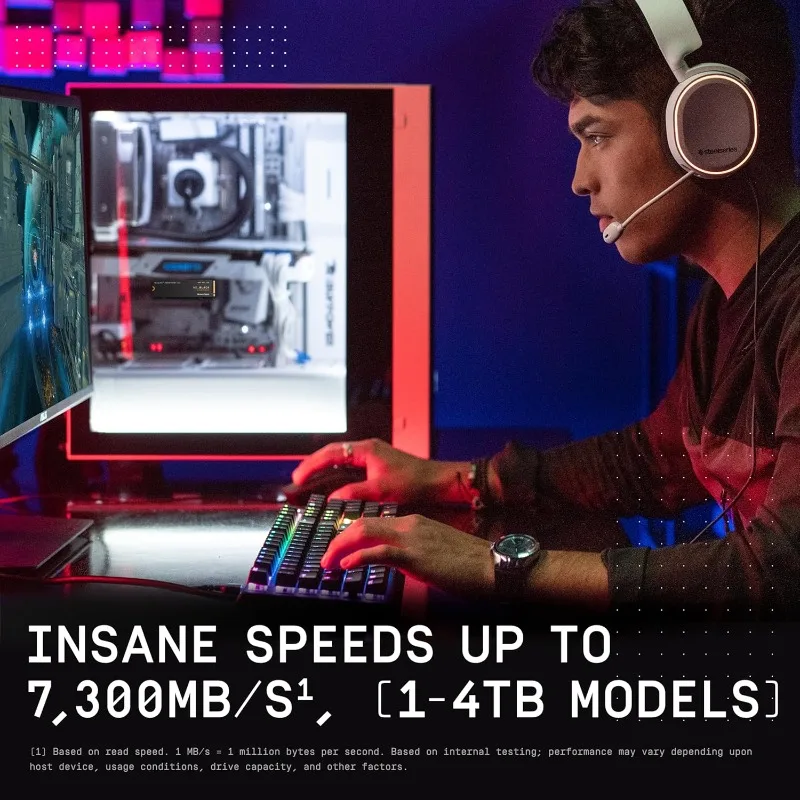 4Tb Sn850X solid state drive, built-in game drive, M2 2280, speed up to 7300 MB view 3