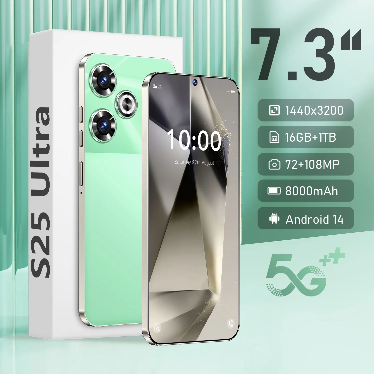 S25 Ultra Mobile Phone 7.3-inch HD Large Screen Android Smartphone Global Version Original Cheap