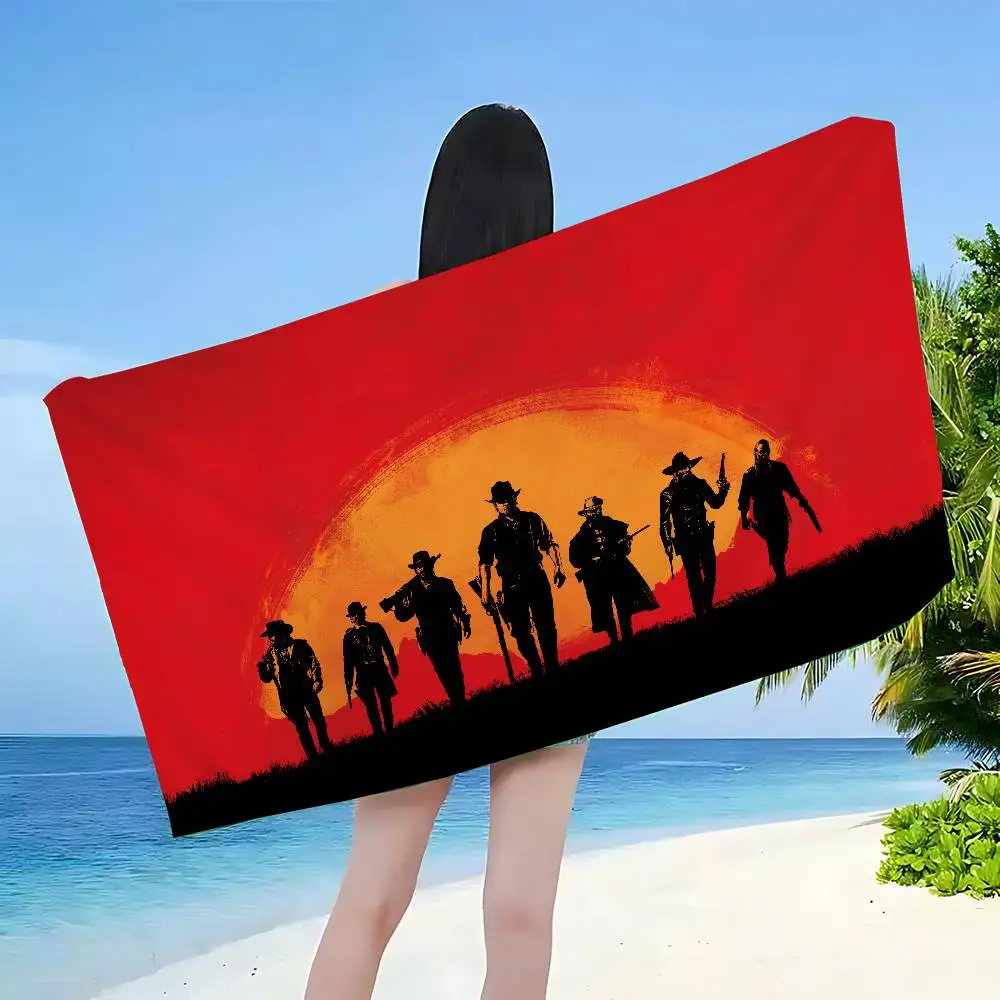 Popular R-Red D-Dead R-Redemption Game Big Microfiber Beach Towels Quick Dry Towel Sand Beach Towels Pool Towel for Travel Swim