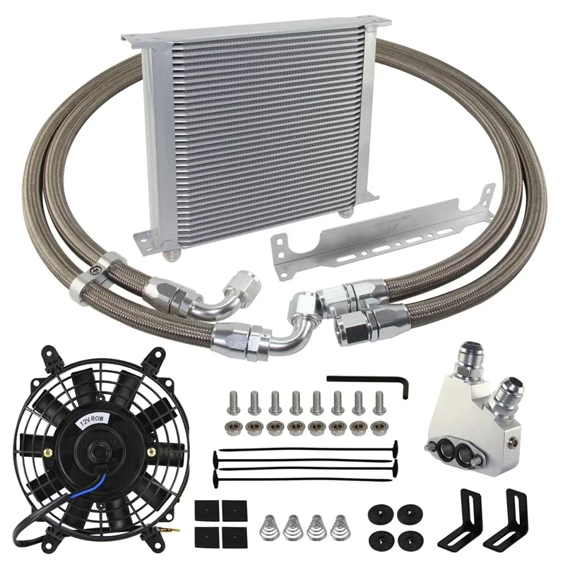 Oil Cooler Fan Kit 30/34 Row for Cadillac CTS-V 04-06 Corvette C5 97-04 C6 05-13 C7 14-19 Camaro Firebird 98-02 LS1 LS2 LS3