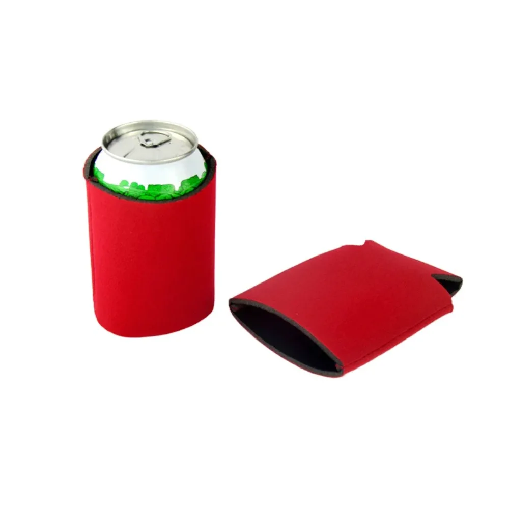 Foldable Elastic Beer Sleeves Neoprene Heat Insulated Cup Cover Solid Color Reusable Camping Soda Bottele Cover Cola