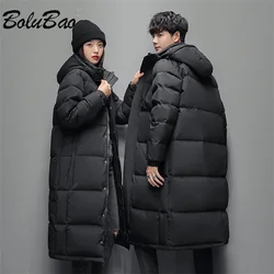 Bolubao 2024 Outdoor Casual Daunen jacke für Männer lange warme Kapuzen jacke Hochwertiges Design Hot Casual Daunen jacke für Männer