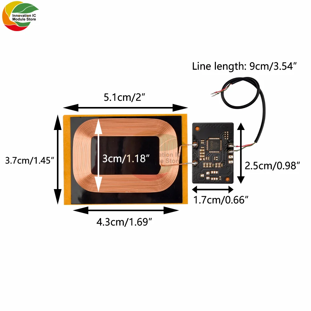 DIY Standard Wireless Charging Coil Receiver Module PCBA Board Coil Circuit Board DIY Battery Coil 5V 1A Fast Charger Module