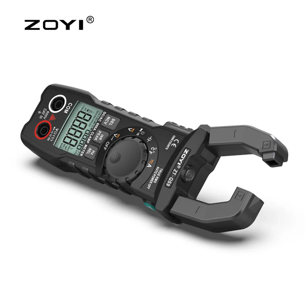 Imagem -03 - Zoyi Zt-qs9 Faixa Automática Tensão Mensurável Resistência on Off Temperatura Queima Inteligente Prevenção ac dc Clamp on Meter