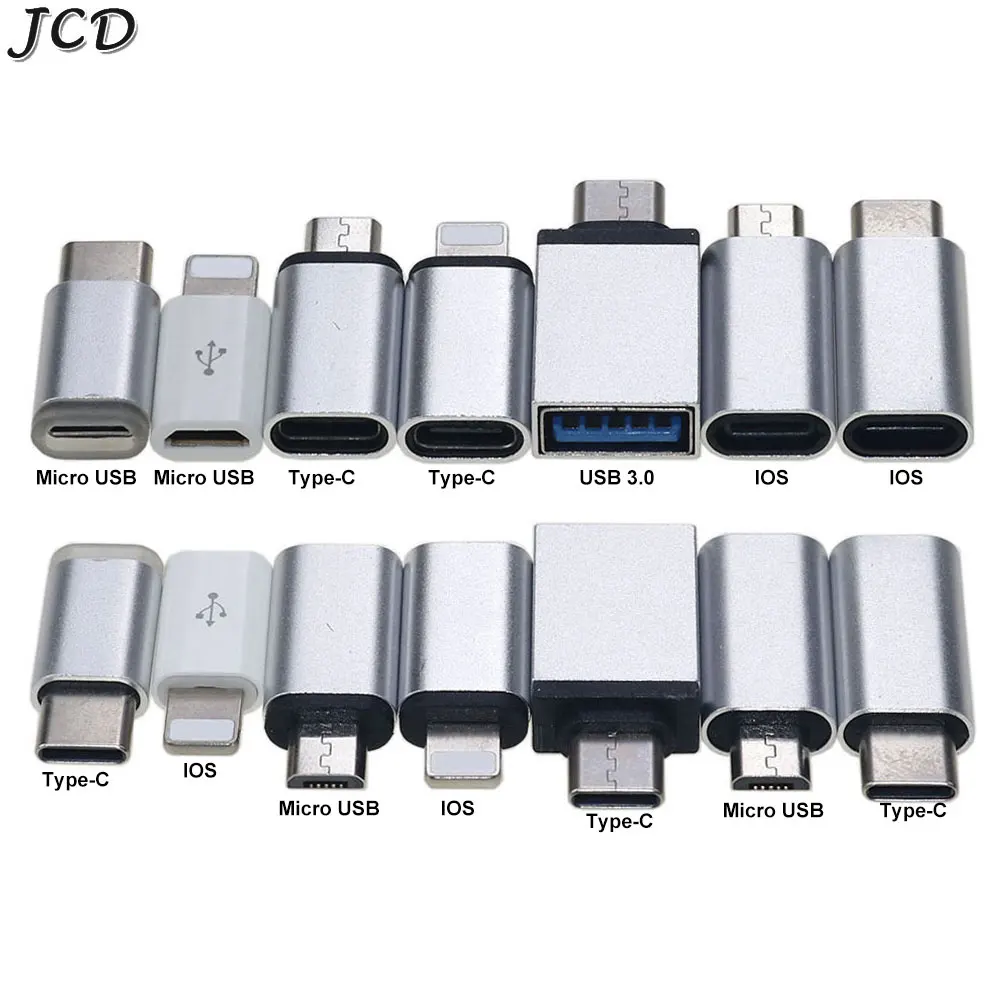 

JCD Micro USB Type-C USB 3.0 IOS Female to Micro USB Type C Male Адаптер-конвертер Android Разъем для зарядки для Xiaomi Samsung