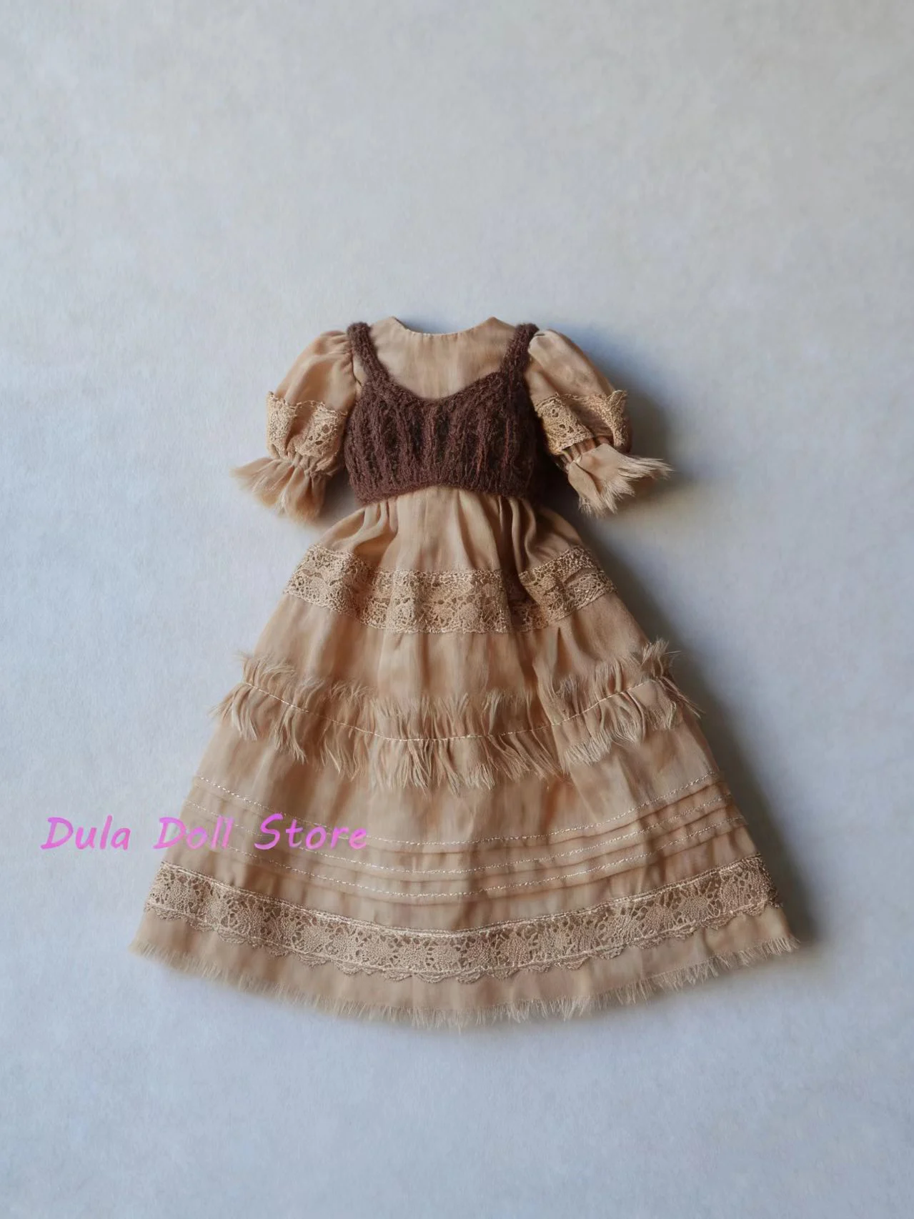 

2026 Dula Doll Clothes Cashmere knitted vest, tea dyed Dress suit for Blythe Landoudou Landazz ob24 ob22 1/6 Doll