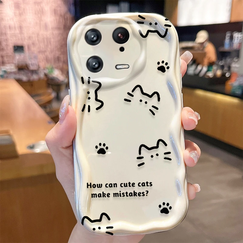 Cat Dog Claws Wave Case for Xiaomi Mi 14 13 12 Pro 11 Lite 11i 5G POCO X6 X5 X4 X3 NFC GT F6 F5 F4 F3 M4 M3 Soft Silicone Cover