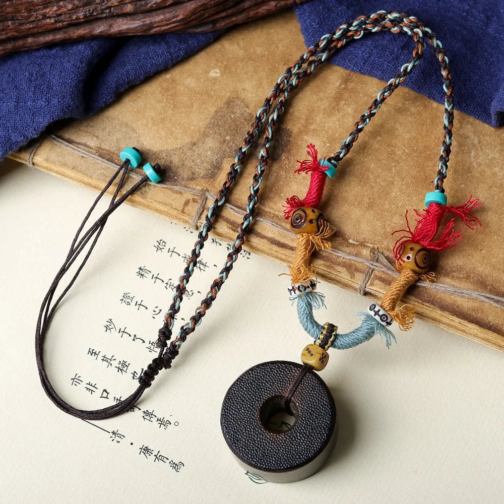 

Original design imitation rhinoceros horn hand-woven necklace civic play ethnic style bone jumper chain jewellery