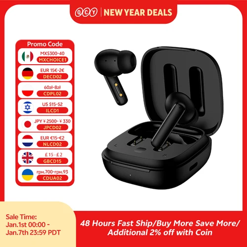 QCY-auriculares inalámbricos T13 ANC, cascos con Bluetooth 5,3, TWS, ANC, cancelación de ruido, 4 micrófonos, ENC, intrauditivos, manos libres