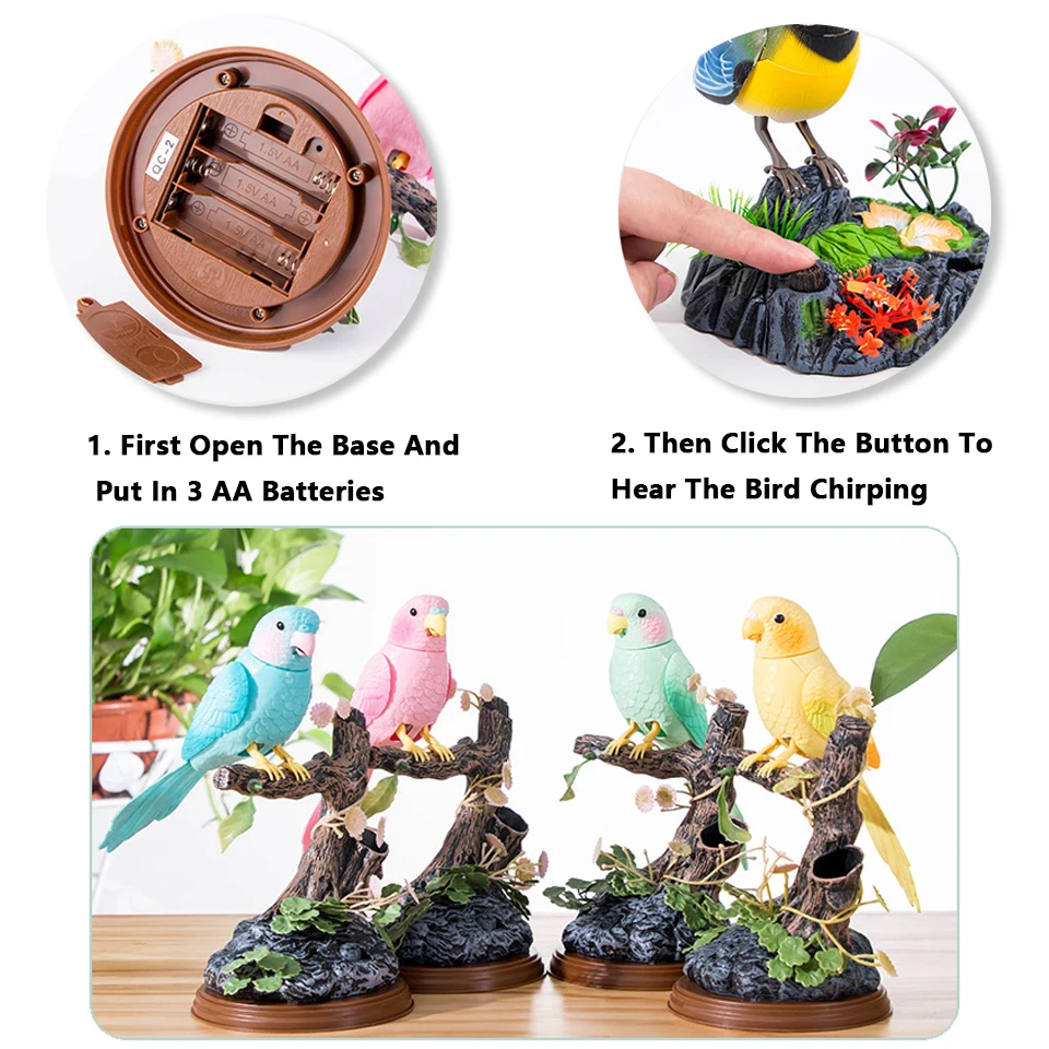 Voice-Controlled Electronic Parrot Toy - Realistic Talking & Moving Artificial Bird for Kids, Fun Interactive Home Decor