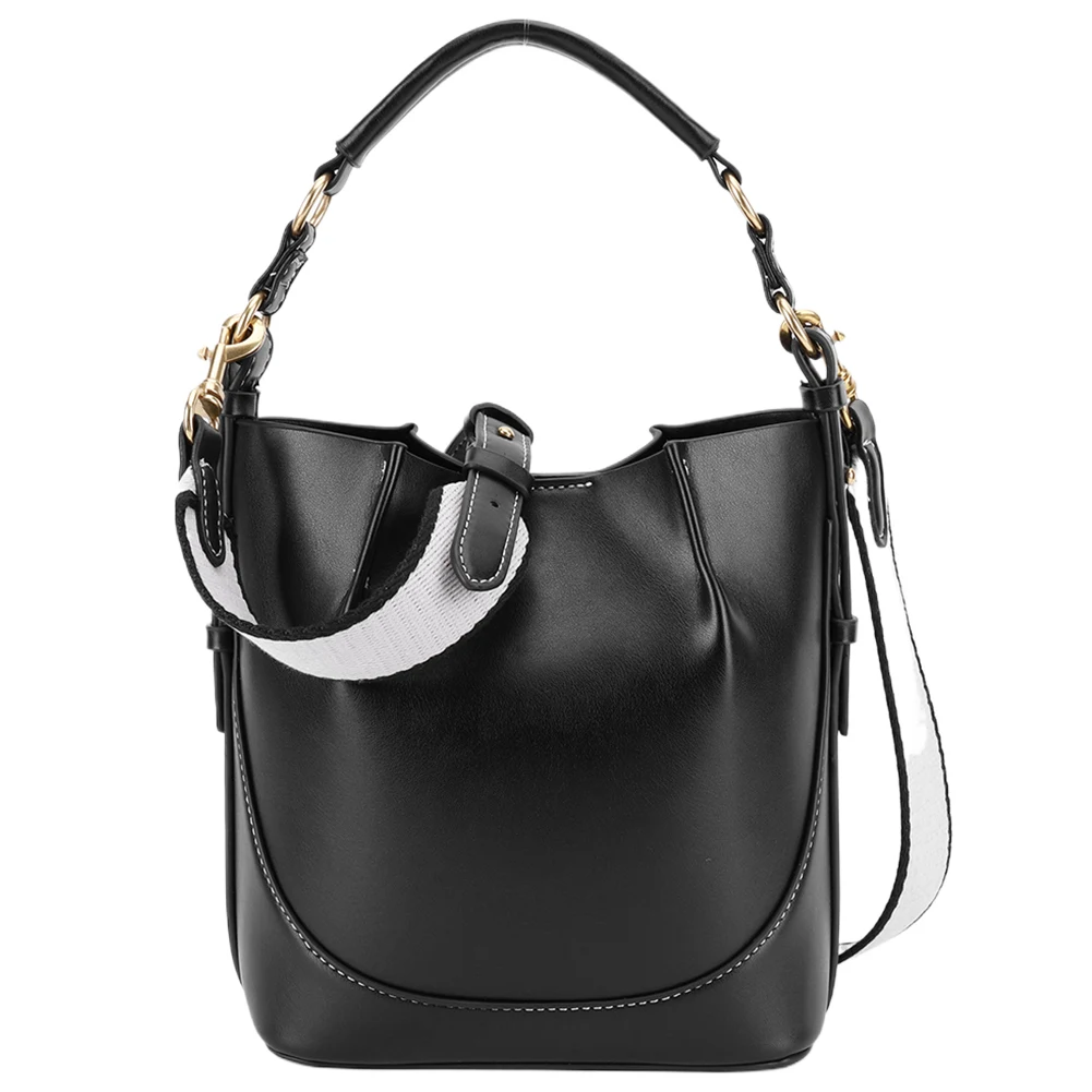 Frauen Pu Bucket Bag Single Shoulder Bag große Kapazität Chic Hobo Bag verstellbarer Riemen stilvolle Umhängetasche für Outdoor-Reisen