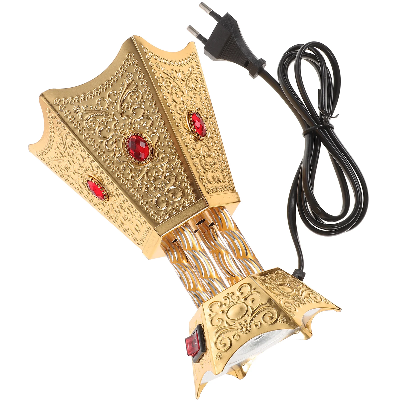 

Arabian Censer Bakhoor Burner Golden Incense Holder Frankincense Waterfall Electric Decorative Desktop Iron Household